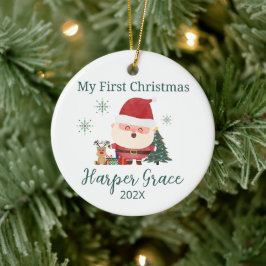 Baby First jul Santa Reindeer Personlig Julgransprydnad Keramik