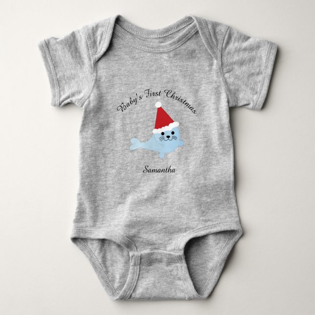 Baby First jul Santa Seal T Shirt (Framsida)