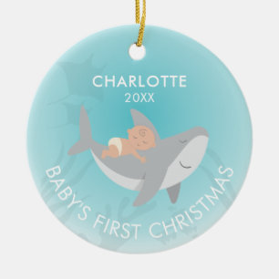 Baby First jul Shark Ceramic Ornament