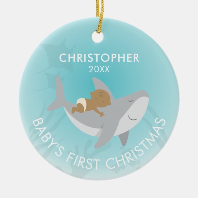 Baby First jul Shark Ceramic Ornament (Framsidan)