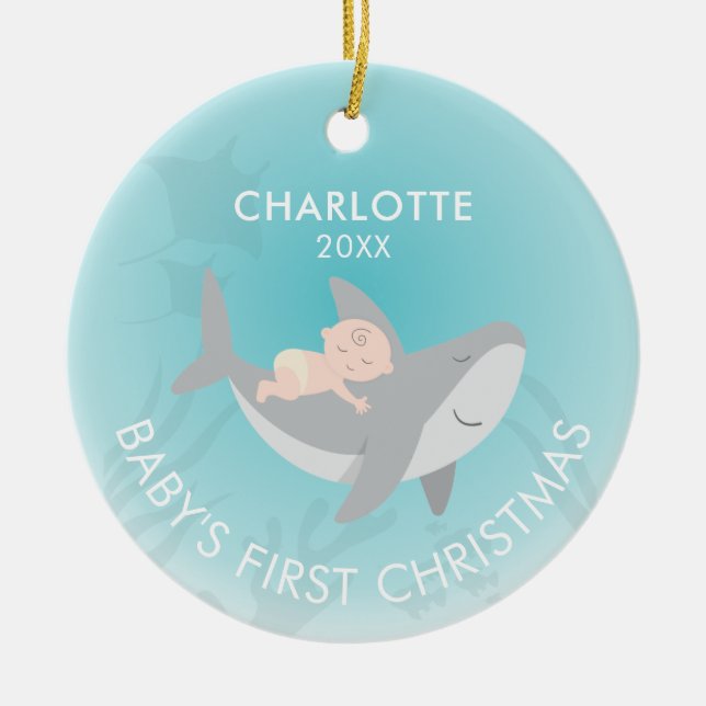 Baby First jul Shark Ceramic Ornament (Framsidan)