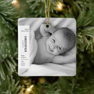 Baby First jul Simple Modern Photo Ceramic Julgransprydnad Keramik