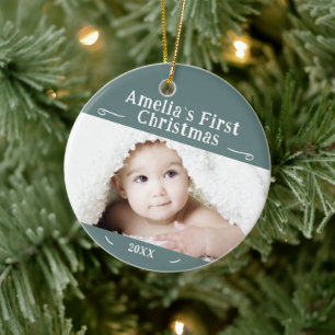 Baby First jul Simple Photo Keepsak Julgransprydnad Keramik