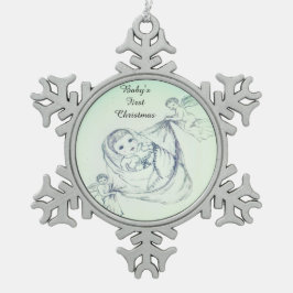 Baby First jul Snöflinga Pewter Julgransprydnad