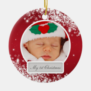 Baby First jul Sparkling Wave Red Julgransprydnad Keramik