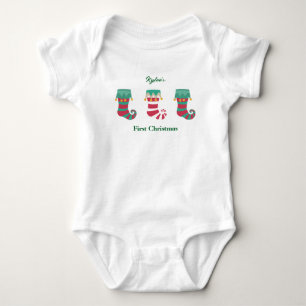 Baby First jul Stockings Personlig Namn T Shirt