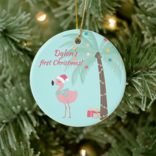 Baby First jul - Sweet Santa Flamingo Julgransprydnad Keramik
