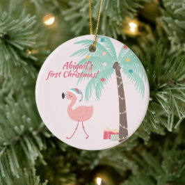 Baby First jul - Sweet Santa Flamingo Julgransprydnad Keramik