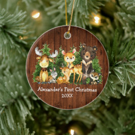 Baby First jul Wood Animals Hjort Julgransprydnad Keramik