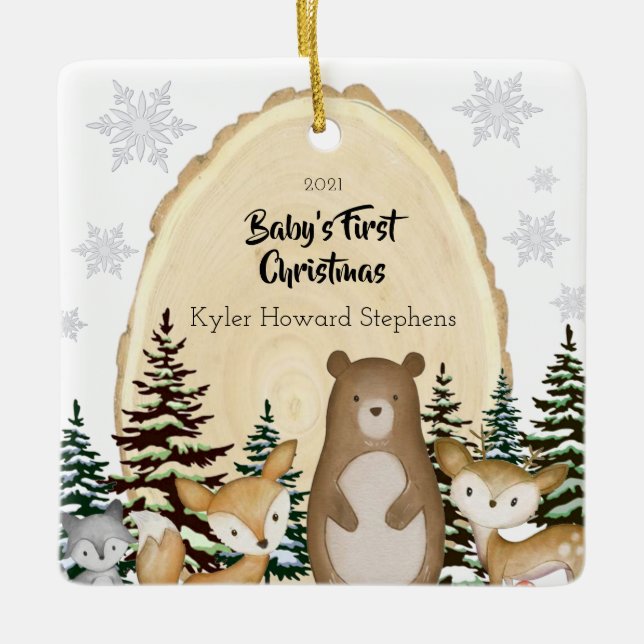 Baby First jul Woodland Animals Ornament (Framsida)