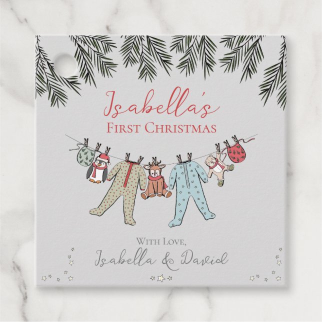 Baby First Julhelg Gift Märkre Gåvor Etiketter (Framsida)