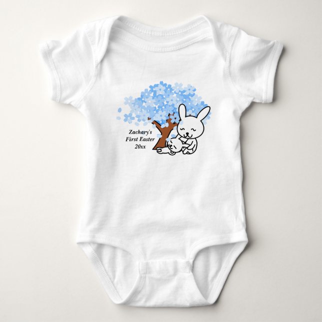 Baby First Påsk Blue Cherry Blommar T-shirt (Framsida)