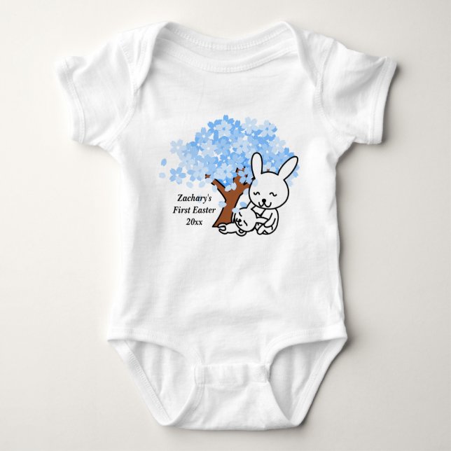 Baby First Påsk Blue Cherry Blommar Tee (Framsida)