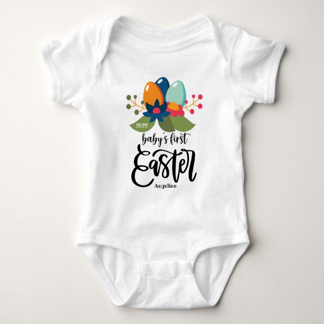 Baby First Påsk Personlig Baby Bodydräkt T Shirt (Framsida)