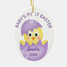 Baby First Påsk Polkadot Personlig Påsk Julgransprydnad Keramik