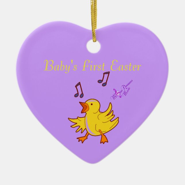 Baby First Påsk Singing Chick Heart Ornament (Framsidan)