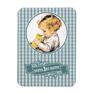 Baby First Påsk. Vintage Pojke Magnet