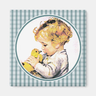 Baby First Påsk Vintage Pojke Magnet