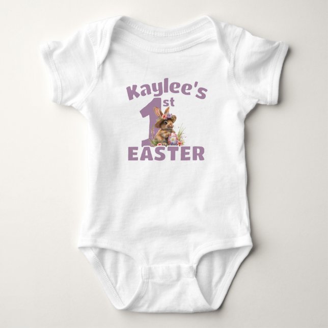 Baby First Påskhare Eggs Personlig T Shirt (Framsida)