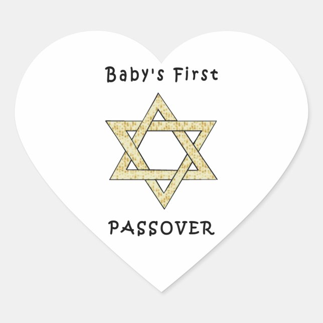 Baby First Passover Hjärtformat Klistermärke (Framsida)