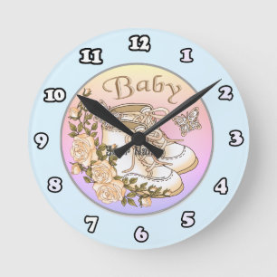 Baby First Shoes-klocka Rund Klocka