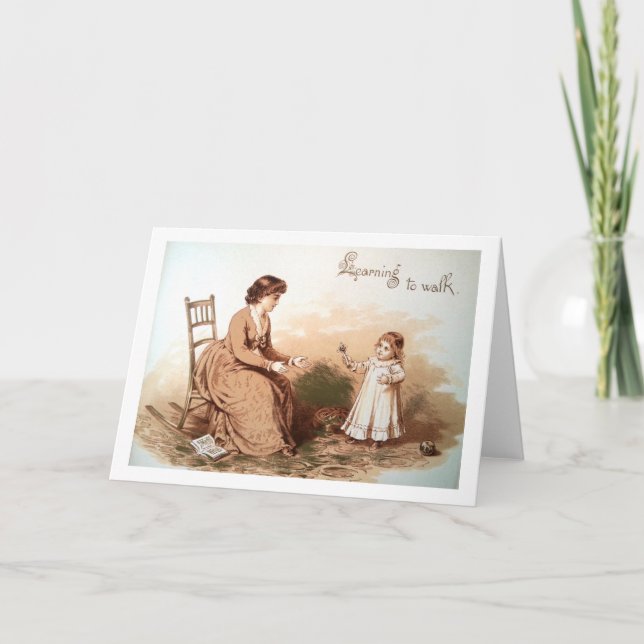 Baby First Steps Vintage Kort (Framsida)