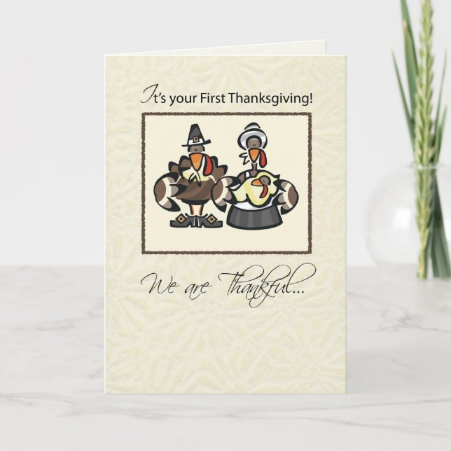 Baby First Thanksgiving Turkey Family Helgkort (Framsida)
