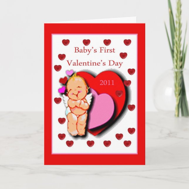 Baby First Valentine Day Card Helgkort (Framsida)