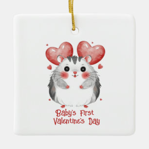 Baby First Valentine's Day Julgransprydnad Keramik