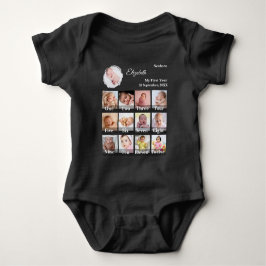 Baby First Year 12 Month Photo Collage  Milestone T Shirt