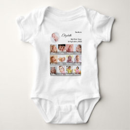 Baby First Year 12 Month Photo Collage  Milestone T Shirt