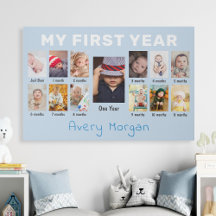 Baby First Year Anpassningsbar 12 Months Photo Col
