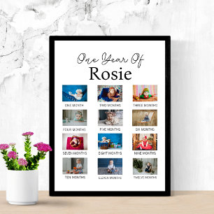 Baby First Year Milestone 1:a födelsedagsfoto Poster