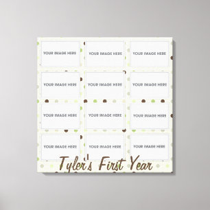 Baby First Year Photo Collage Wrapped Canvas
