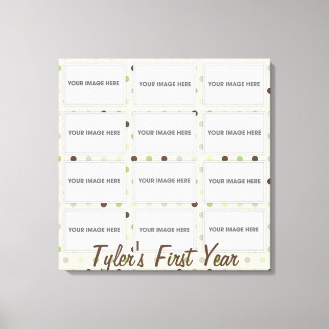 Baby First Year Photo Collage Wrapped Canvas (Framsida)
