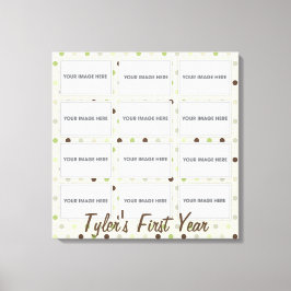 Baby First Year Photo Collage Wrapped Canvas