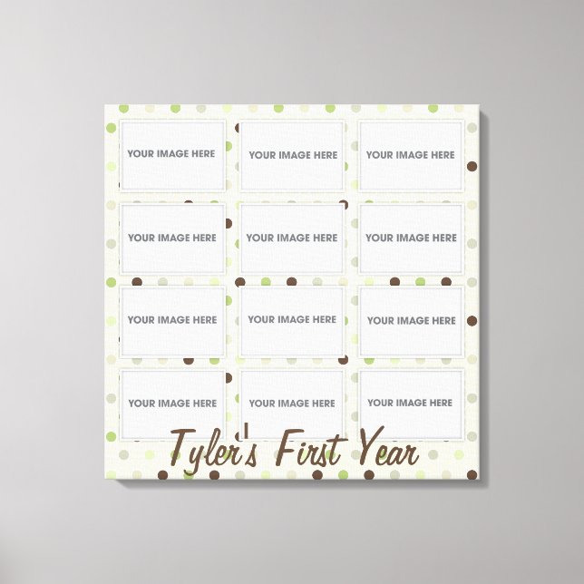 Baby First Year Photo Collage Wrapped Canvas (Framsida)