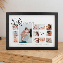 Baby First Year Photo Keepsakus Collage Monogram Poster