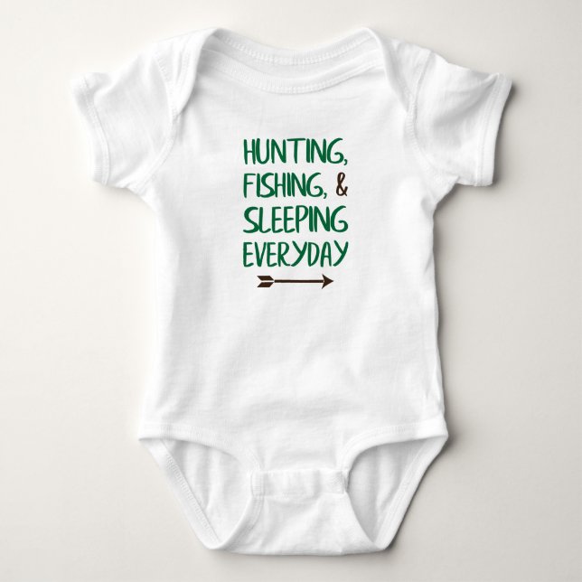 Baby Fishing Hunting Jersey Bodydress Shirt T Shirt (Framsida)
