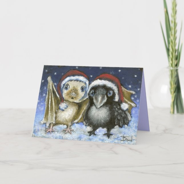 Baby fladdermus och helgkort (Framsida)