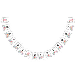 Baby Flamingo Grattis på födelsedagen Vimplar