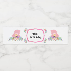 Baby Flamingo Party Vattenflaska etikett