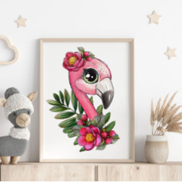 Baby Flamingo Ro Animal Poster | Utskrift av vägg