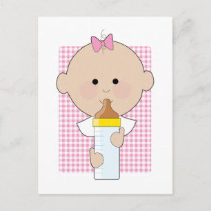 Baby Flaska Girl Vykort