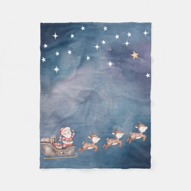 Baby Fleece Blanket w/Santa i sleigh (Framsidan)
