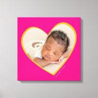 BABY Flicka modernt foto lagerlagt hjärta rosa gul