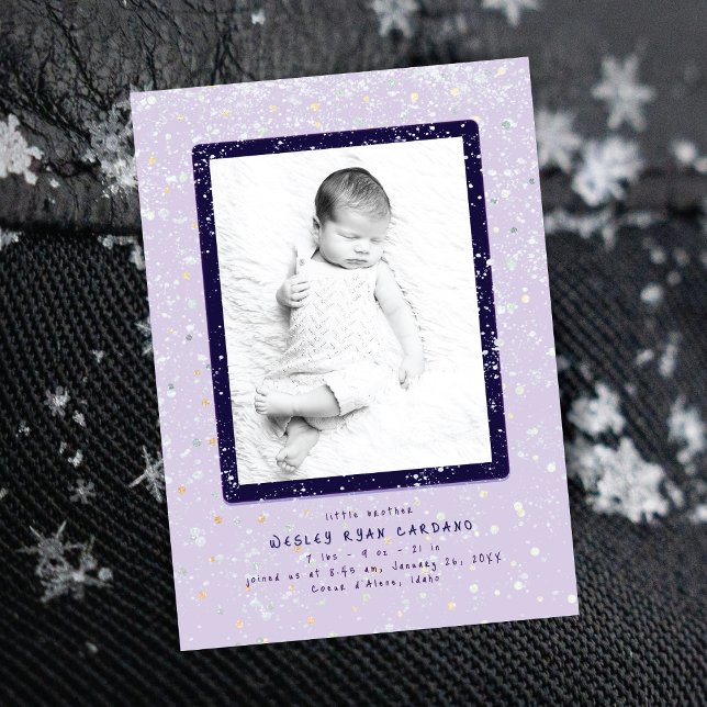 Baby Flurry | Lodräts födelsemeddelande Inbjudningar (Skapare uppladdad)