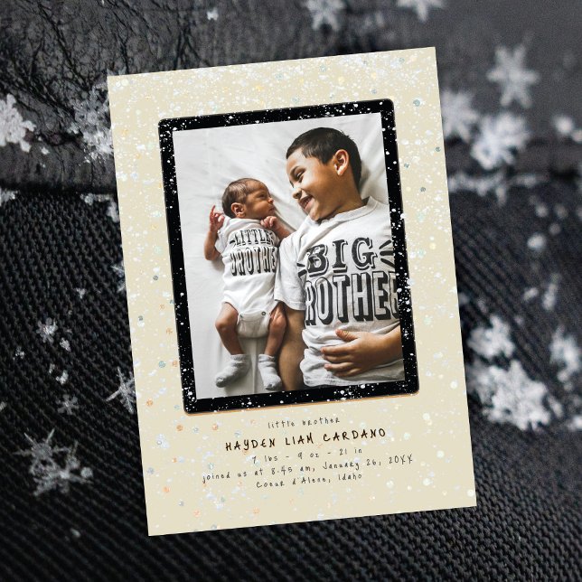 Baby Flurry | Lodräts födelsemeddelande Inbjudningar (Skapare uppladdad)