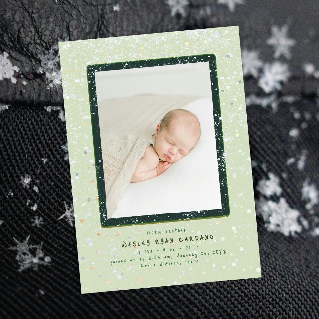 Baby Flurry | Lodräts födelsemeddelande Inbjudningar (Skapare uppladdad)