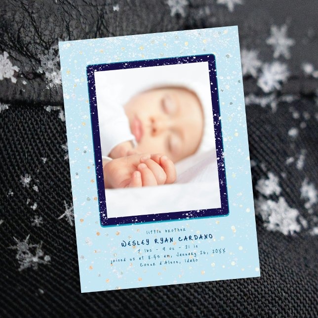 Baby Flurry | Lodräts födelsemeddelande Inbjudningar (Skapare uppladdad)